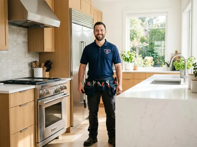 Appliance Repair Hero technician in a Atwater, CA kitchen after an appliance repair